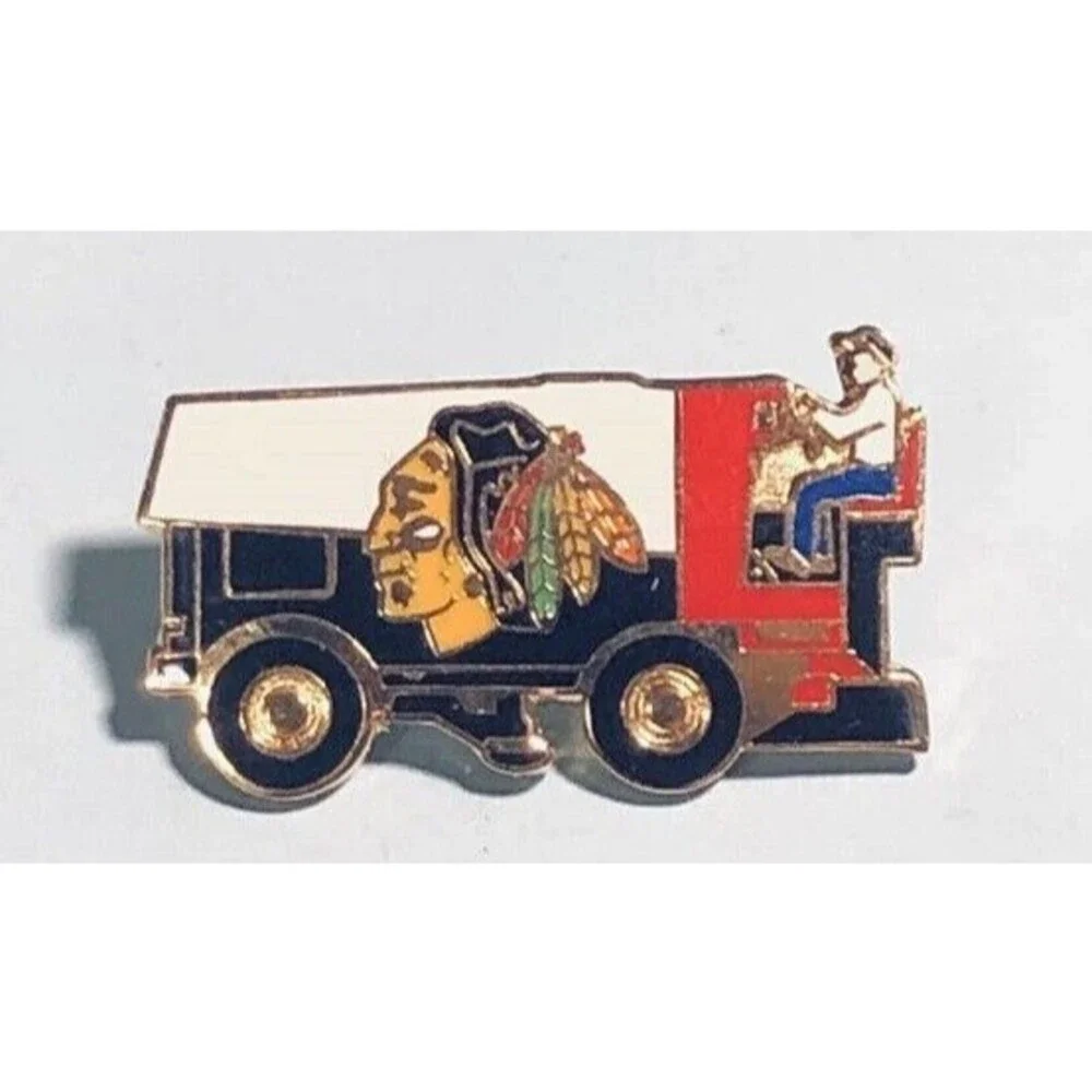 1996-97 Chicago Black Hawks  Ice Hockey  ZAMBONI Ice Machine NHL Team Logo  Pin